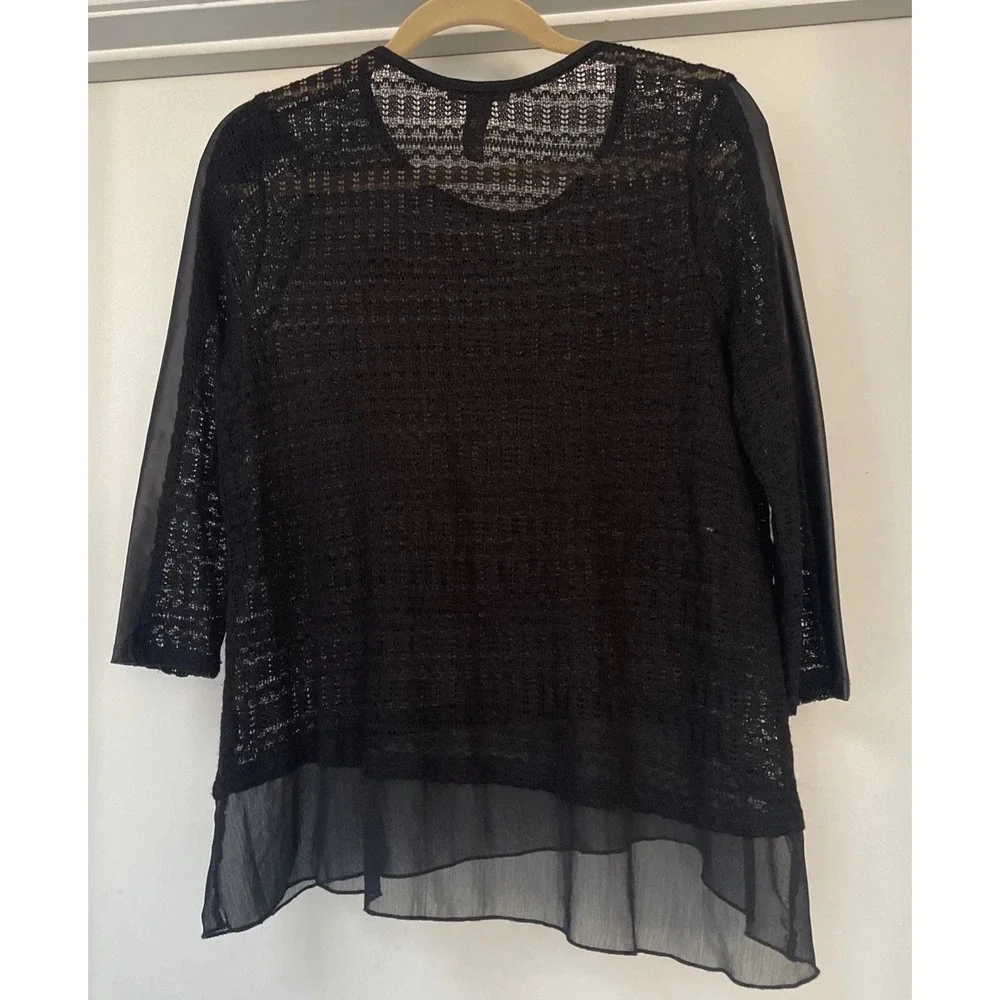Alfani Petite Medium Women's Black Knit Sweater Pullover Long Sleeve RN 114068